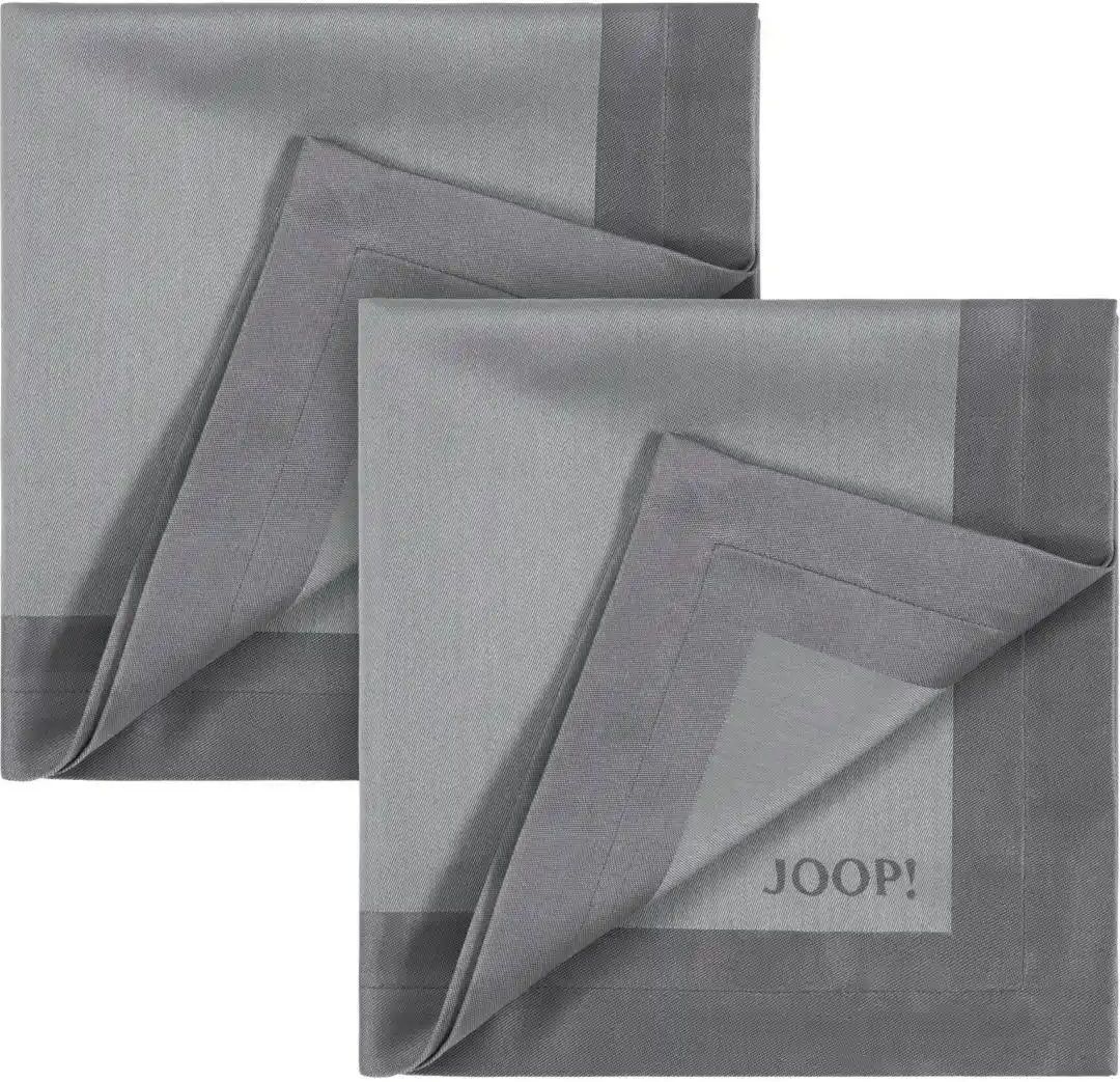 JOOP! Servietten 2er-Set Signature   ¦ silber ¦ Naturfaser ¦ Maße (cm): B: 50