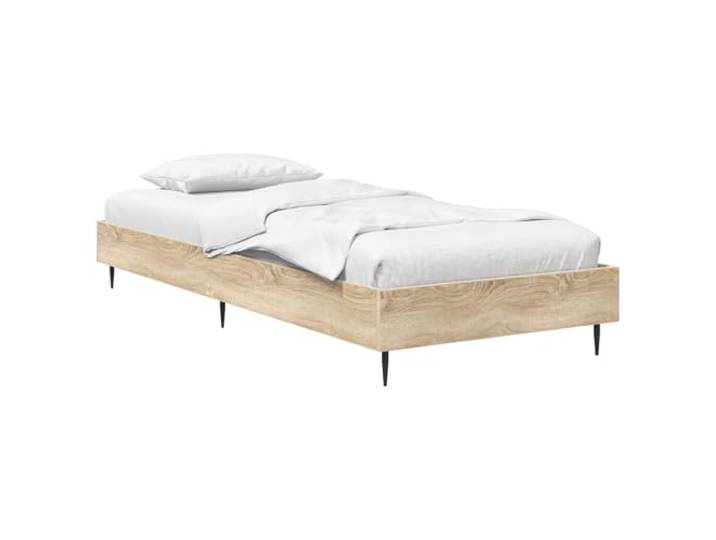 Keeushr Bettrahmen Sonoma-Eiche 80 x 200 cm Holzwerkstoff Fester Lattenrost,glattes Finish,raumsparendes Design,einfache Montage,stabiles Holzgestell