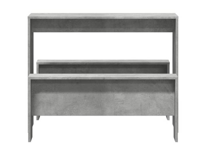 Ensemble table à manger et bancs - WIENS - Bois d'ingénierie - 97x47x75 cm - Gris béton - 2 bancs inclus