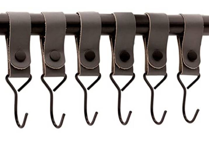 Brute Strength – Multifunctionele haken met leren lus – Grijs – 12 stuks