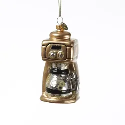 MARELIDA Weihnachtsbaumschmuck Filterkaffee Glas Kaffeemaschine H: 9cm gold