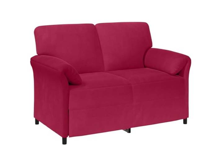 KKgypkn 2-Sitzer Samt Sofa Weinrot 138 cm Metallrahmen, Schaumpolster, geschwungene Armlehnen, pflegeleicht mit trockenem Tuch