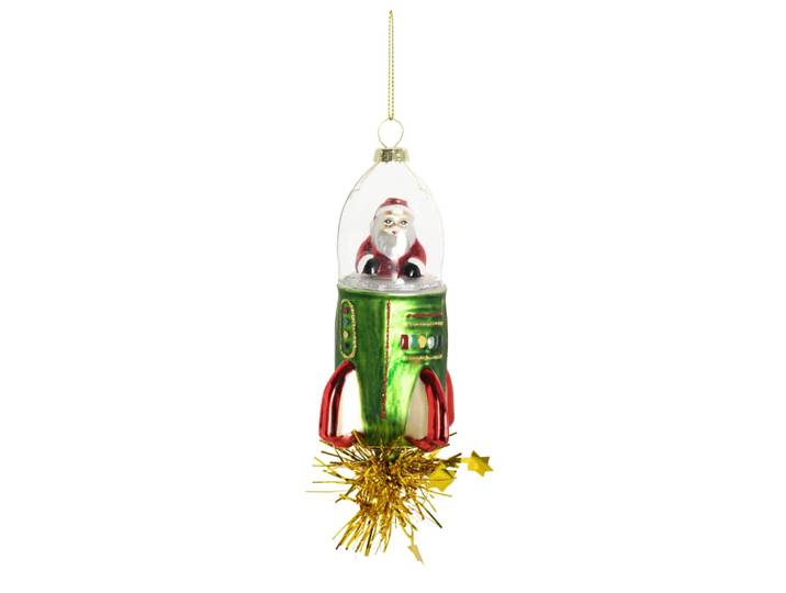 Weihnachtsdeko Rakete aus Glas