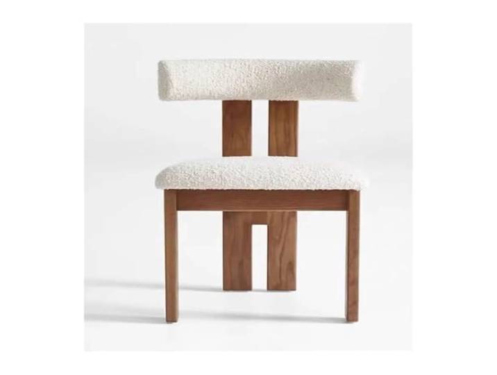 OUTIFUOTPP Wohnzimmerstuhl im luxuriösen, vereinfachten Stil, Esstischstuhl aus massivem Holz, Heimdekorationsstuhl, bequemer Rückenlehnenstuhl for Schlafzimmer und Arbeitszimmer(White Lamb Wool)