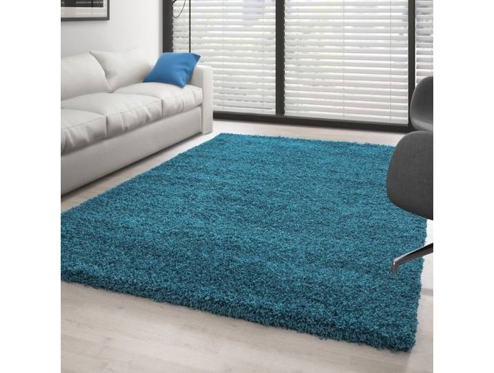 Tapis Shaggy Turquoise Doux et Moelleux 30 mm pour Salon et Chambre - 120x170 cm