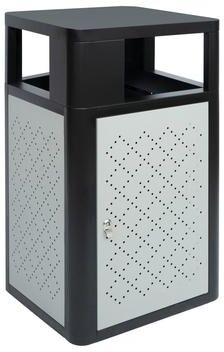 Lancaster Home Commercial 31.4 GAL Steel Trash Can with Inner Bin, Locking Access Door