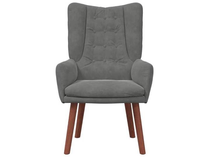 Chaise simple - Gris - Fauteuil SALON - Gris foncé 63x67x94 cm Velours F8760