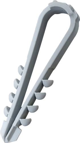 N & L Dübelklemmschelle 6-20mm Befestigungsschelle steckbar 501STN für Steckmontage im Mauerwerk, mit Steckdübel, UV-stabilisiert