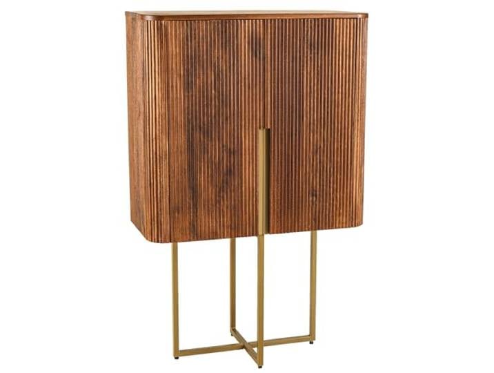 Riess Ambiente Design Highboard Gatsby - 125cm - braun mattgold - Mangoholz im Retro-Design