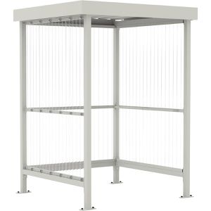 WSM Personenunterstand Jena K, grauweiß, aus Metall, 3 Wände aus Kunststoff, 172 x 158cm (B/T), für 2 Personen