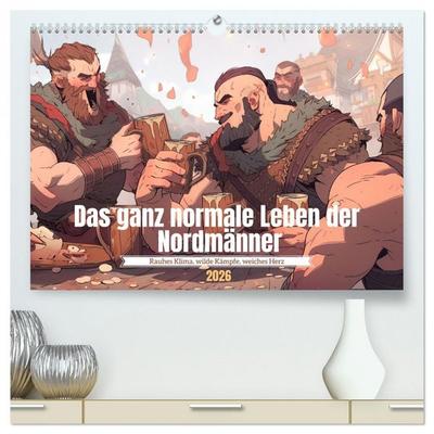 Das ganz normale Leben der Nordmänner (hochwertiger Premium Wandkalender 2026 DIN A2 quer), Kunstdruck in Hochglanz