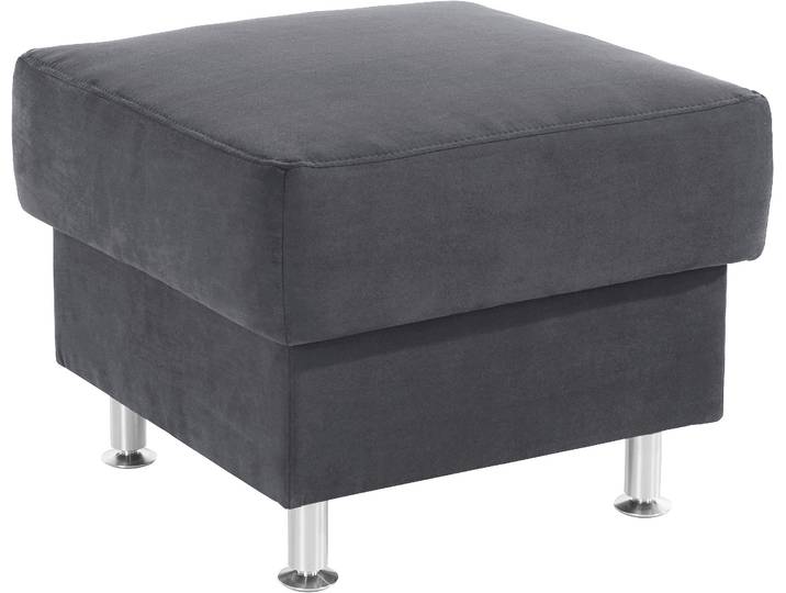 Hocker SIT & MORE Cardoso , grau (dunkelgrau), B:58cm H:47cm T:58cm, Luxus-Microfaser 2 (100% Polyester);Luxus-Microfaser ALTARA NUBUCK (100% Polyester);Luxus-Microfaser 1 (100% Polyester), Hocker, Hocker