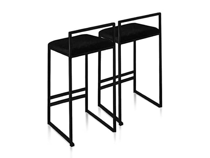Knjlwa Barhocker Set mit 2 Samt Stoff Polstertheke Frühstückstühle für Frühstücksbar, Theke, Küche und Zuhause