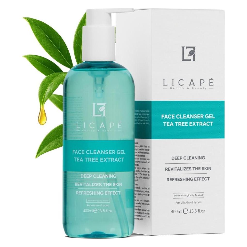 Licape Tea Tree Gesichtsreinigungsgel 400 ml - Sanfte Tiefenreinigung & Feuchtigkeit (Reinigungsgel, 400 ml) (G-235528)