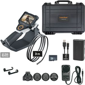 Laserliner Endoskop-Kamera 082.280A, VideoFlex HD Duo, mit LED, 2m Kabel, IP68, Display 1280x720 Pixel, Kopf Ø 7,9mm, PC