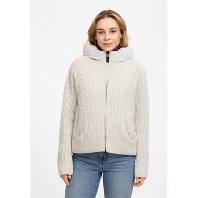 Winterjacke FRIEDA & FREDDIES "Frieda & Freddies Strickjacke", Damen, Gr. 42, cloud grau, 100% Polyester, Jacken Winterjacke