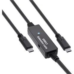 INLINE USB 3,2 Gen,1 Aktiv-Kabel, USB-C Stecker an USB-C Stecker, schwarz, 5m