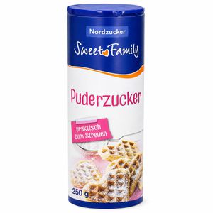 Sweet-Family Puderzucker, Rübenzucker aus Norddeutschland, im Streuer, 250 g