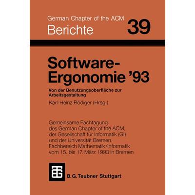 Software-Ergonomie ’93, Taschenbuch von , Vieweg & Teubner, 978-3-519-02680-8