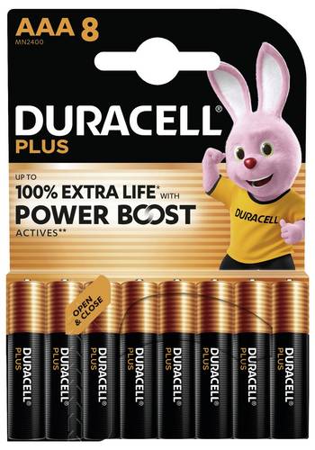Duracell Plus Power Boost Micro (AAA)-Batterie Alkali-Mangan 1.5 V 8 St.