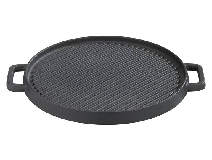 Grillplatte GSW Black Iron BBQ , schwarz, H:2,5cm Ø:30cm, Gusseisen, Grillroste, Grillplatte, Gusseisen Grillplatte zur Anwendung auf dem Grill, Feuer oder Backofen