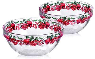STP Goods Pomegranate Glass Salad Bowl Set of 2