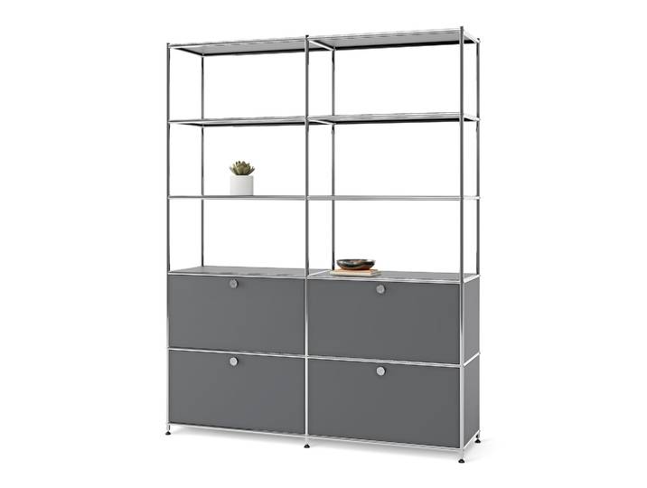 Tchibo - Hohes Regal Metall »Cn3« mit 4 Klappenfächern - 152x40x195cm - chrom -