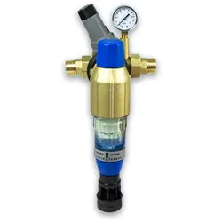 BWT ''Bolero'' Hauswasserstation mit Druckminderer, mit Rückspülfilter, Verschraubungen und Manometer (Ausführung: 1'')