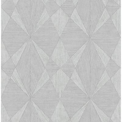 A-Street Prints Intrinsic Silver Geometric Wood Wallpaper