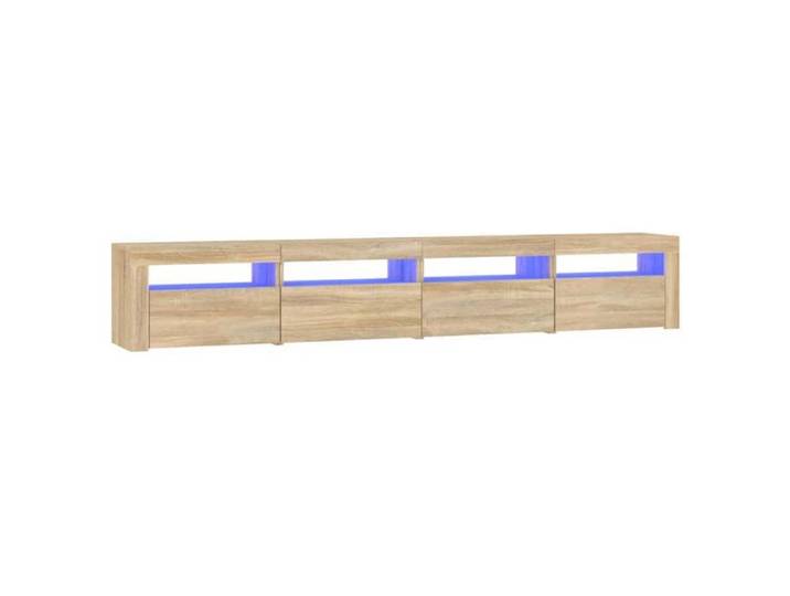 Console TV VENT-FLASH - Banc TV Meuble TV - avec lumières LED Chêne sonoma 240x35x40 cm - Meuble de Salon（31609）ZLH