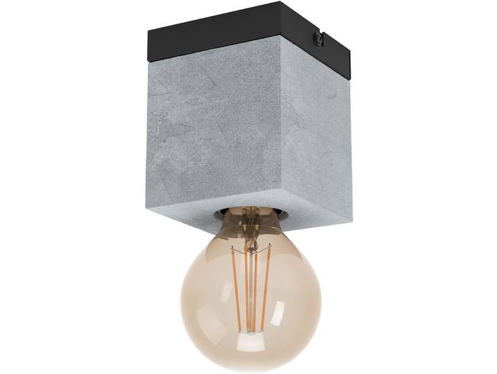 Eglo Deckenlampe Prestwick 3 Schwarz/grau Stahl/Beton B 9 cm - Deckenlampe