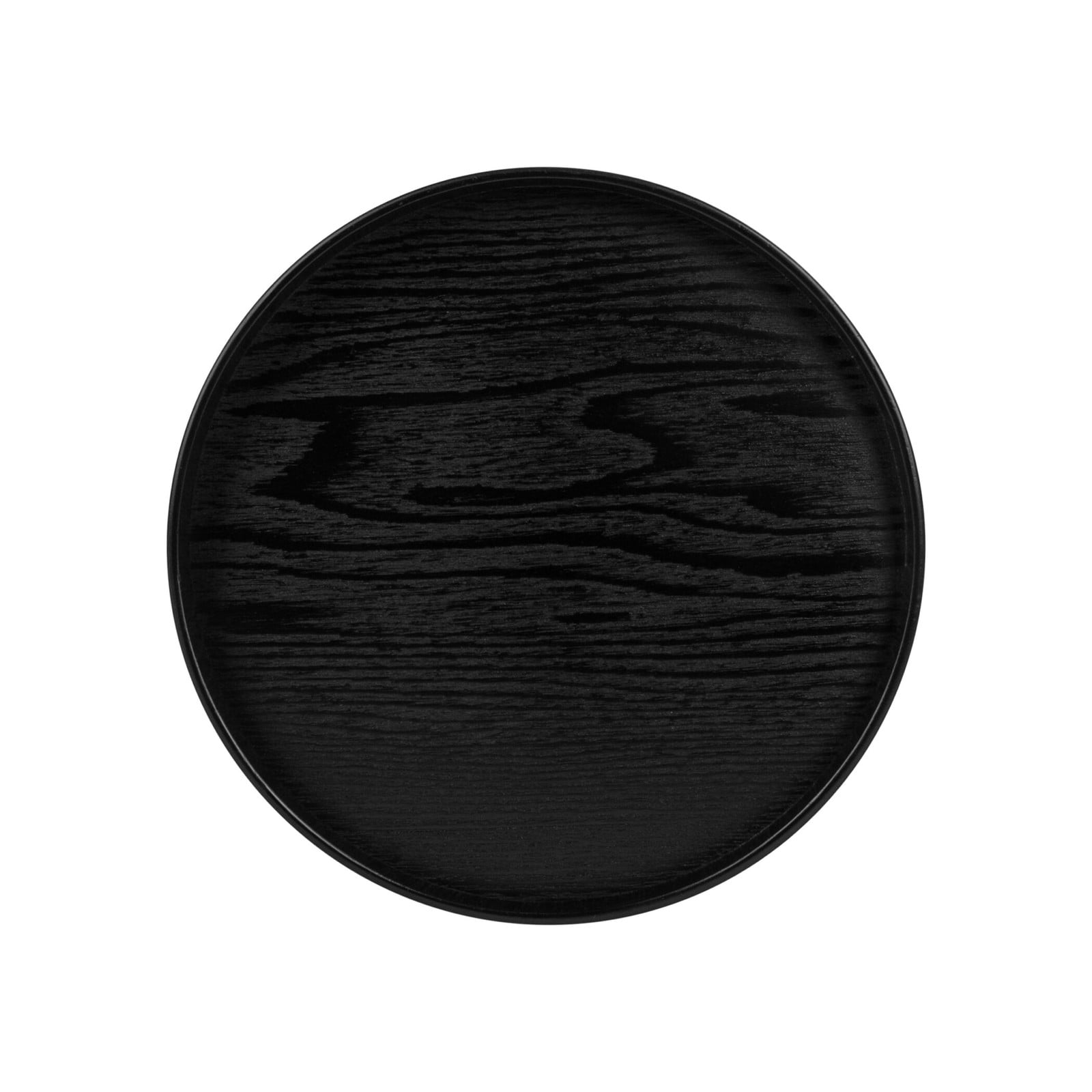 QUVIO Houten dienblad rond - Zwart - Diameter: 30 cm
