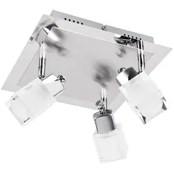 COB 15 Watt LED Deckenleuchte Wand Beleuchtung Schlafzimmerlampe silber Glas Deckenleuchte  761050-3