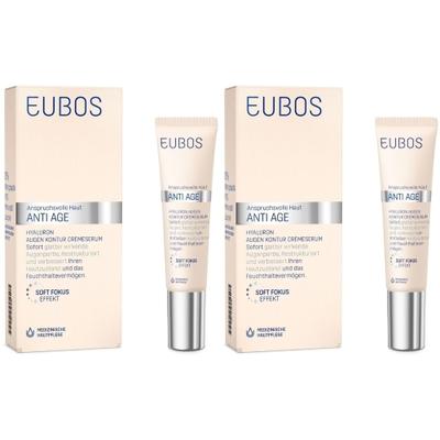 Eubos Sensitive Hyaluron Augen Kontur CremeSerum 2x 2x15 ml Augencreme