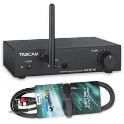 Tascam Bluetooth-Audioempfänger RX-BT10 mit Audiokabel (Empfänger), Bluetooth Adapter, Schwarz