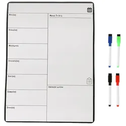 Relaxdays Speiseplan Wochenplaner magnetisch Weiß,Schwarz