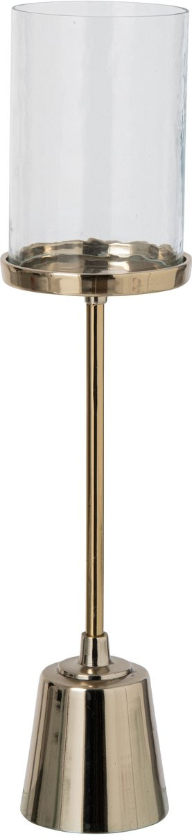 J-Line Kandelaar voor stompkaarsen met brillen - Aluminium - Goud - Large