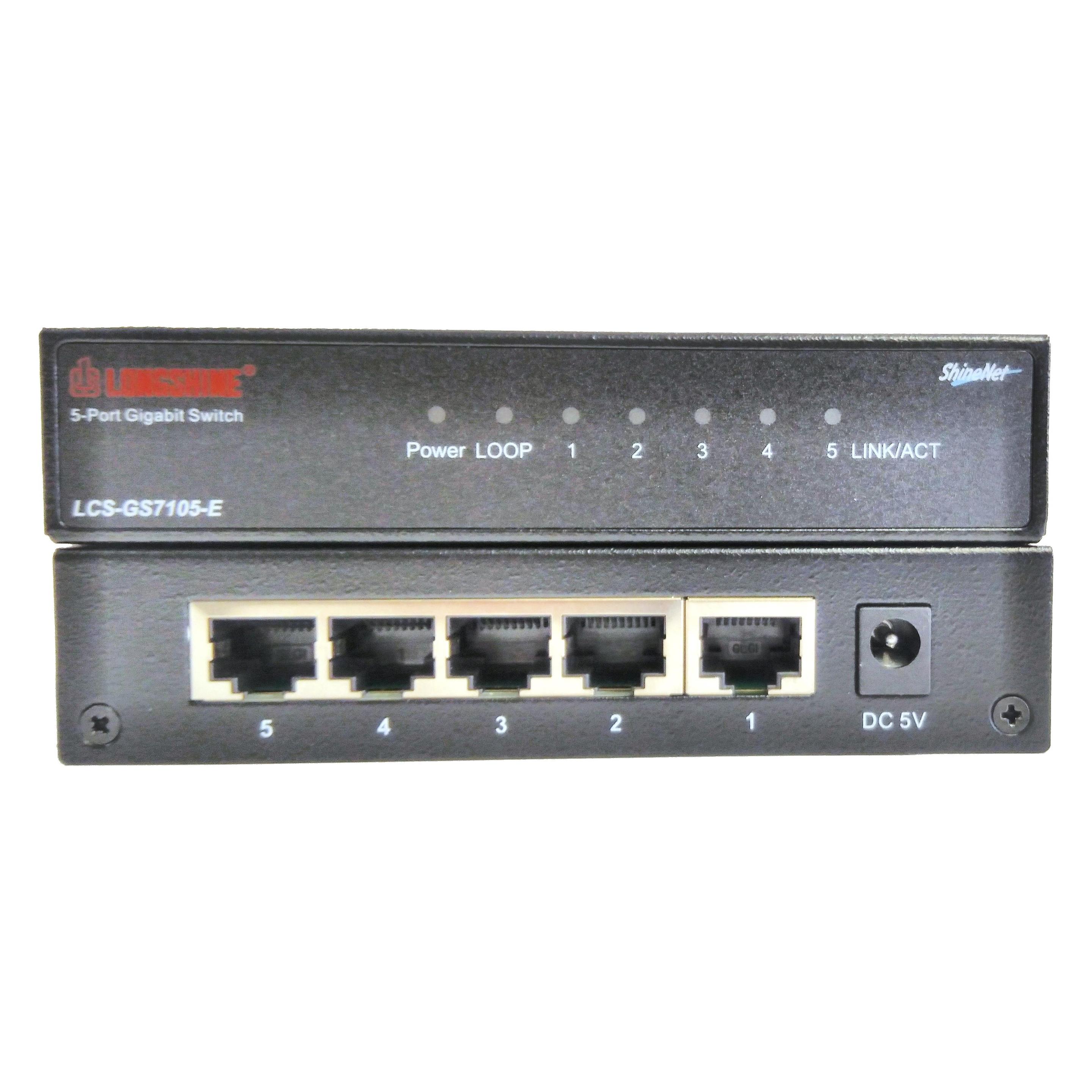 Longshine Gigabit Switch, 5-Port, LCS-GS7105-E Metall (5 Ports) (LCS-GS7105-E)