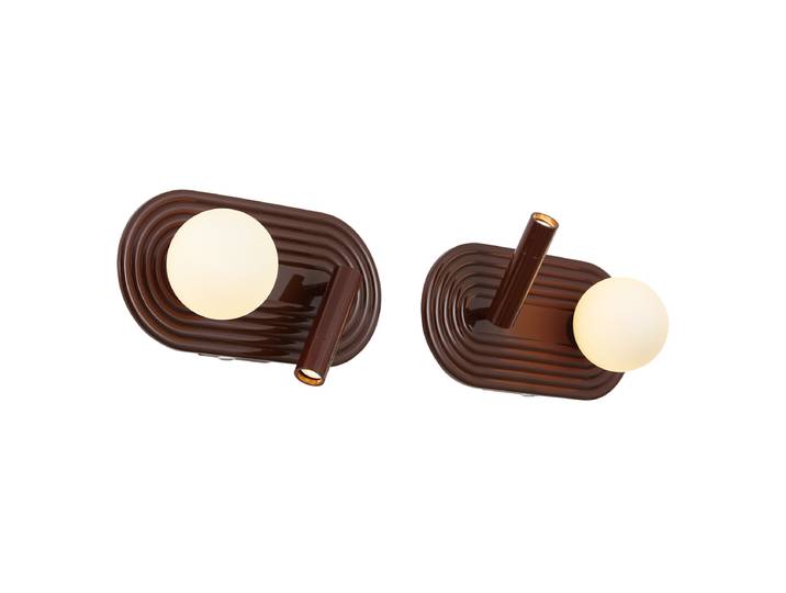 Lot de 2 Appliques Murales Rétro Marron avec LED Dimmable 3