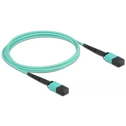 Delock LWL Kabel MPO Buchse zu MPO Buchse 12 Fasern, Polarität B, Multimode OM4, 50/125 μm, 2 m (2 m), Netzwerkkabel