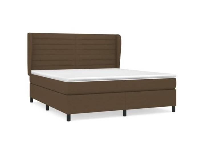 PUGYNBK Boxspringbett, 180 x 200 cm, mit Federkernmatratze Verstellbares Kopfteil, atmungsaktiver Stoff, mittlere Härte, Dunkelbraun