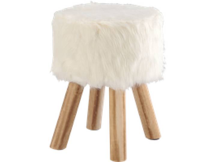 LIVARNO® Tabouret en fourrure (blanc)