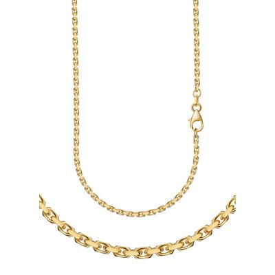 Collierkettchen FIRETTI "Schmuck Geschenk Gold 333 und 585 Armband Kette Ankerkette diamantiert" Gr. 21, gold (gelbgoldfarben), Halsketten, Damen, 21, Gelbgold 333, B: 2mm, Made in Germany, B:2mm