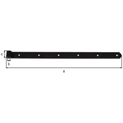 6x GAH, Türband, Ladenband Länge 600 mm Stahl schwarz kunststoffbeschich. gerundet