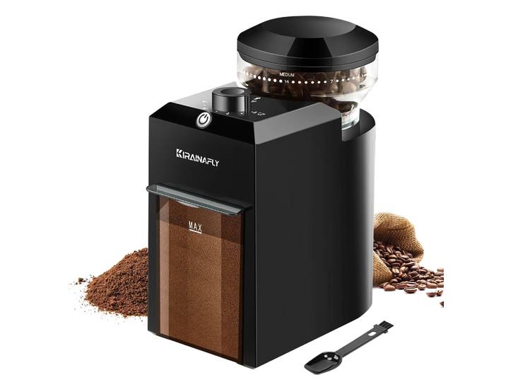 Moulin à café électrique automatique, broyeur de grains de café avec 28 vitesses réglables pour expresso, presse française, café goutte à goutte