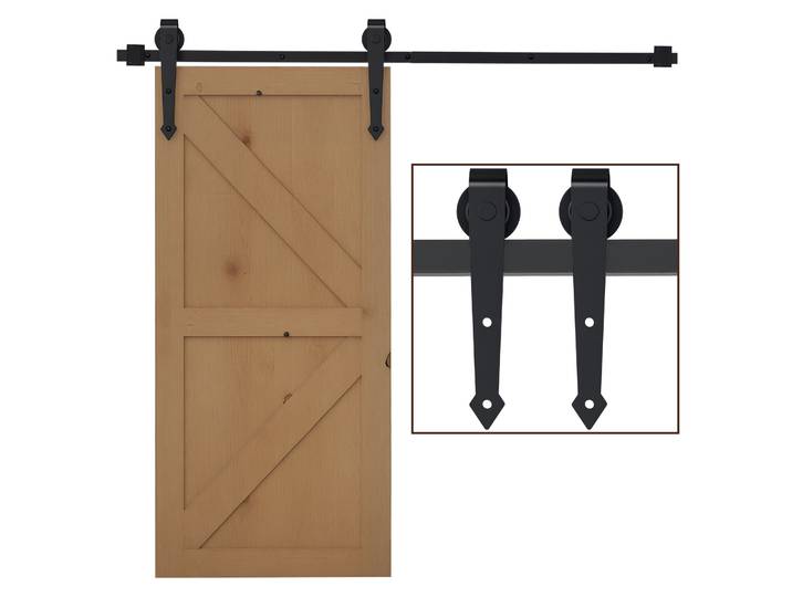 Homcom Kit de quincaillerie pour porte coulissante 200Cm/6,6 pieds, accessoires pour portes