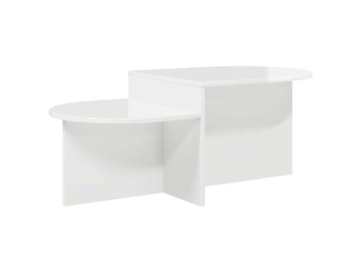 KKgypkn Couchtisch Hochglanz Weiss 100x50x40 cm Holzwerkstoff Stauraum fuer Zeitschriften, vielseitig fuer Wohnzimmer, pflegeleicht mit feuchtem Tuch