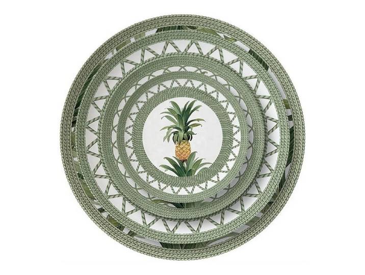 Quality Elegance Teller-Set Luxuriöses Geschirrset – Ananas Design mit grünen Blättern (4-tlg)