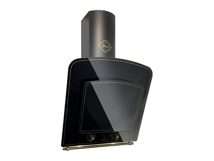 GURARI Wandhaube GCH S 142 60 BL N.., Dunstabzugshaube 60 cm, Wandhaube, 1000m³/h Dunstabzugshaube 60 cm, Retro Wandhaube, Schwarz Glas, 1000m³/h