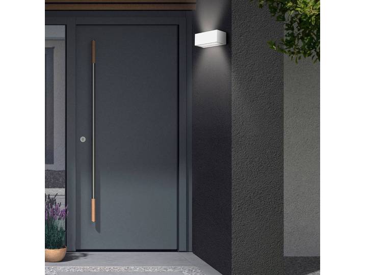 Telefunken LED Außenwandleuchte Monaco, weiß / opal, Metall, Modern, Wandlampe